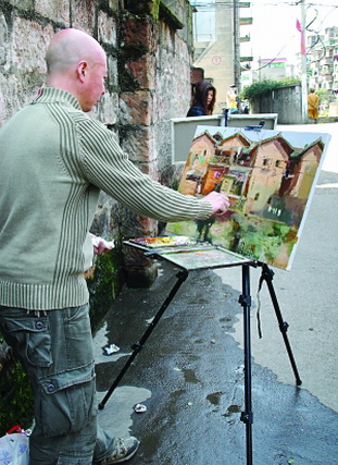 Painting from nature in ancient towns